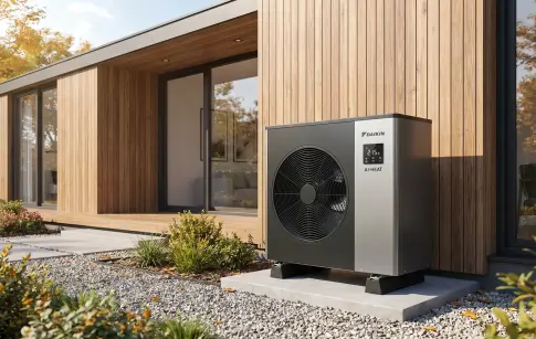 Pompe à chaleur neuve maison contemporaine